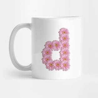 Letter d Pink Gerbera Daisy Mug